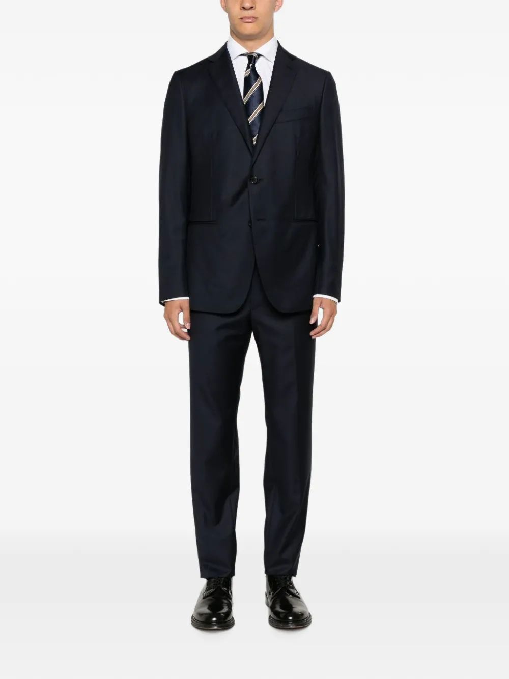 Caruso Pak met enkele rij knopen Blauw
