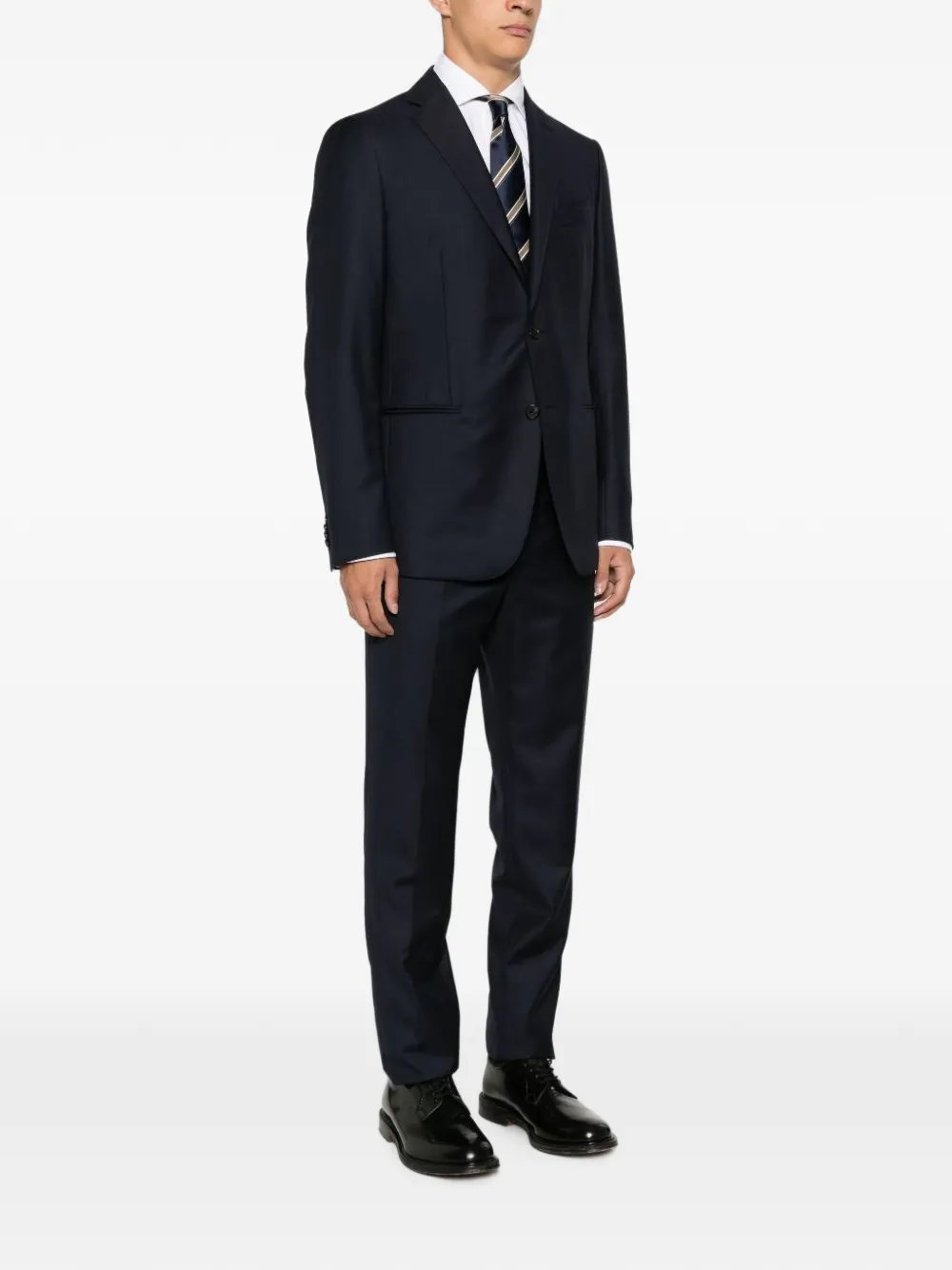 Caruso Pak met enkele rij knopen Blauw