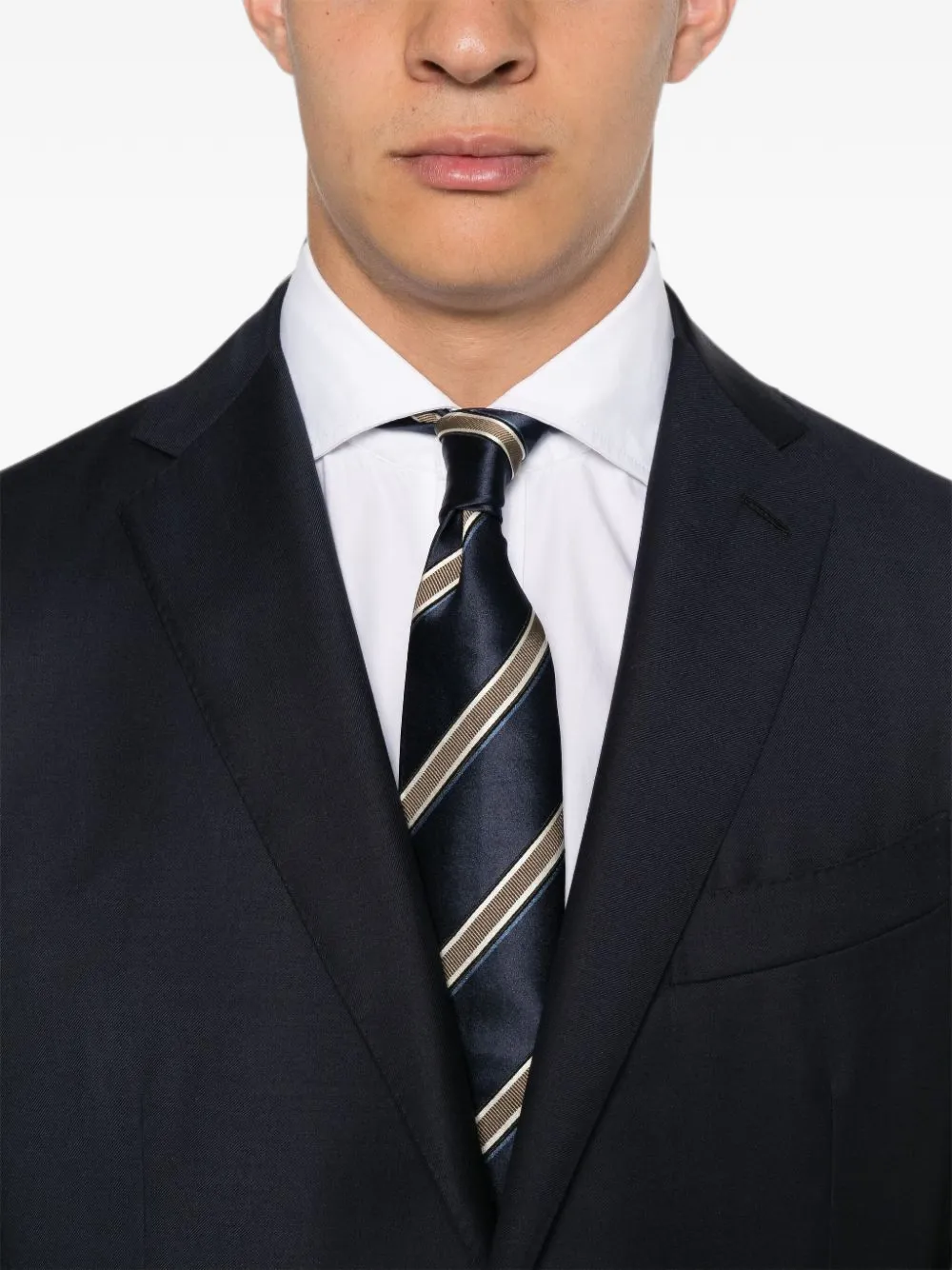Caruso Pak met enkele rij knopen Blauw
