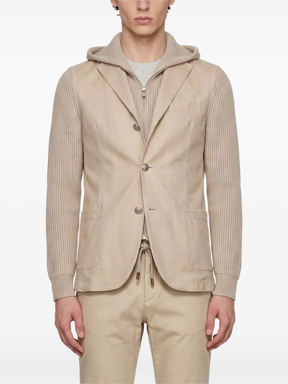 Eleventy Ribgebreid jack Beige
