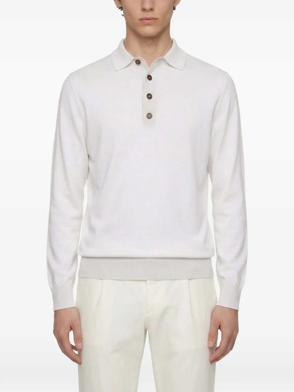 Eleventy Poloshirt met lange mouwen Wit