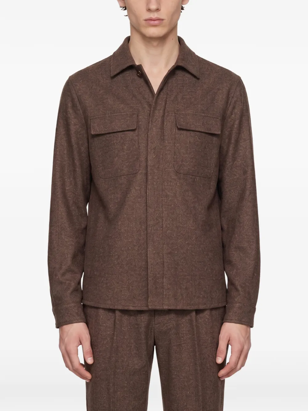 Eleventy pleated-detail two-piece suit Bruin