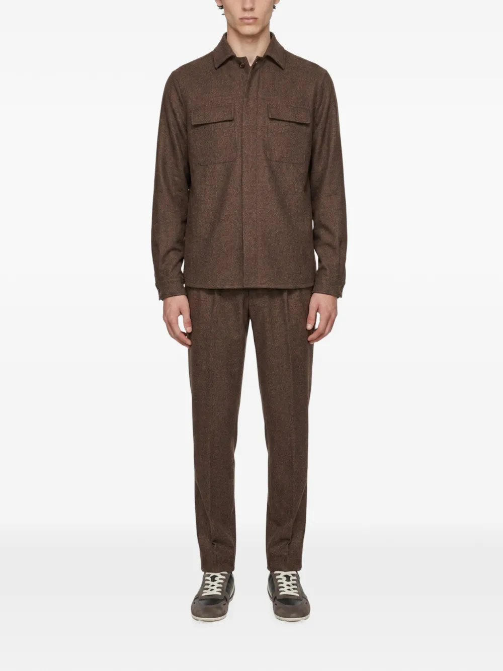 Eleventy pleated-detail two-piece suit Bruin