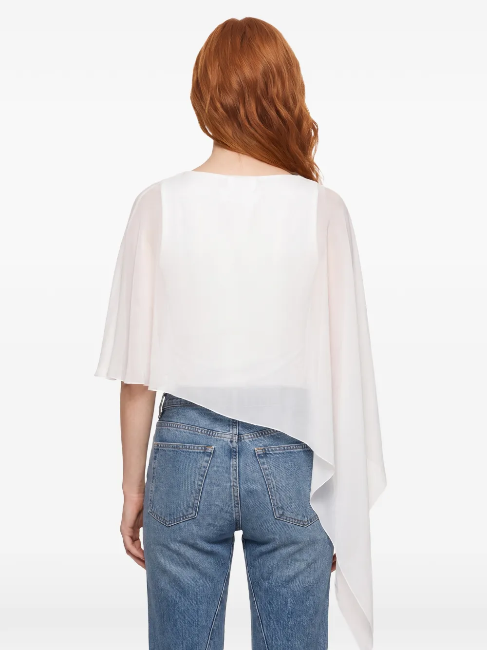 Antonelli asymmetric draped poncho Wit