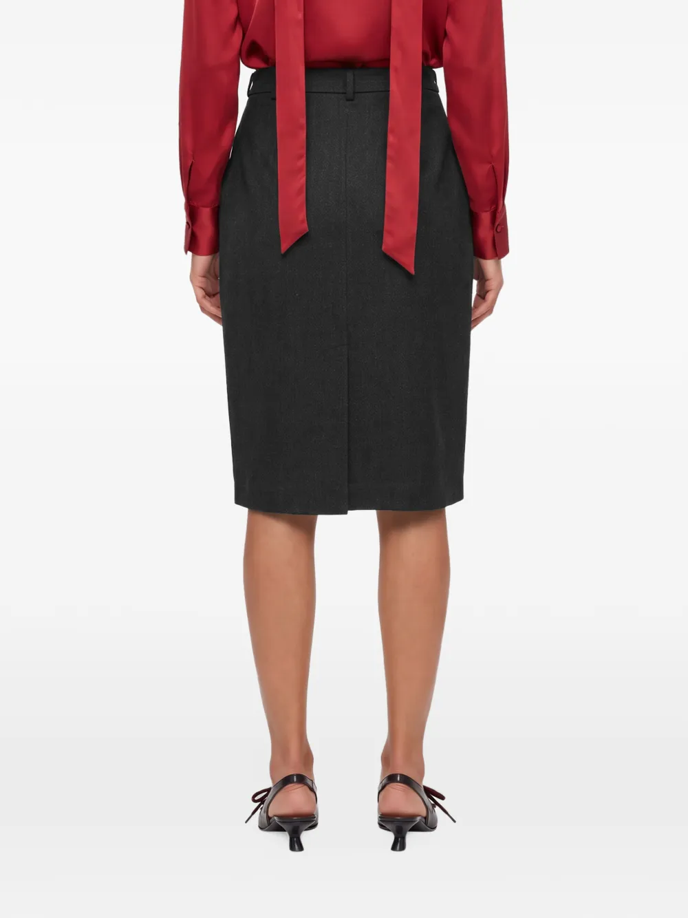 Antonelli Klimt belt-loop midi pencil skirt Zwart