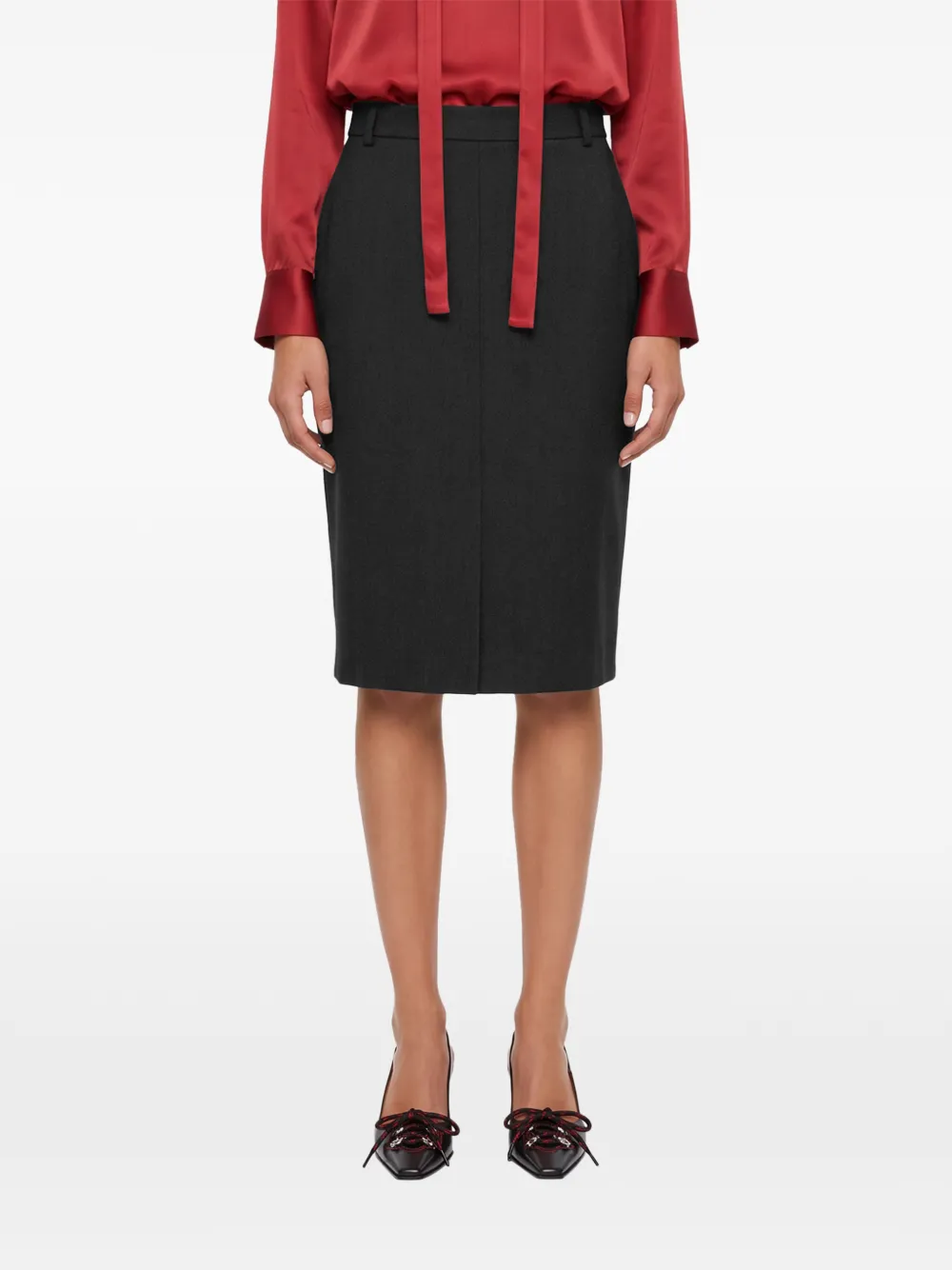 Antonelli Klimt belt-loop midi pencil skirt Zwart