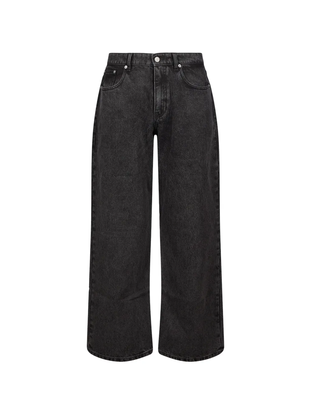 ERL logo-embroidered wide-leg jeans - Nero