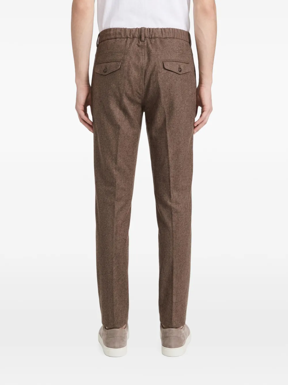 Eleventy Broek met trekkoordtaille Bruin