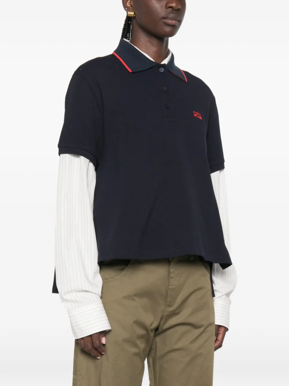  Loewe Anagram-embroidered Polo Shirt - Azul 