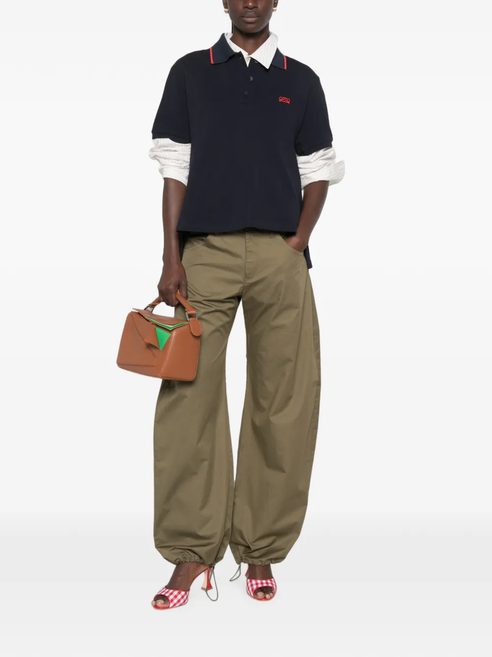  Loewe Anagram-embroidered Polo Shirt - Azul 