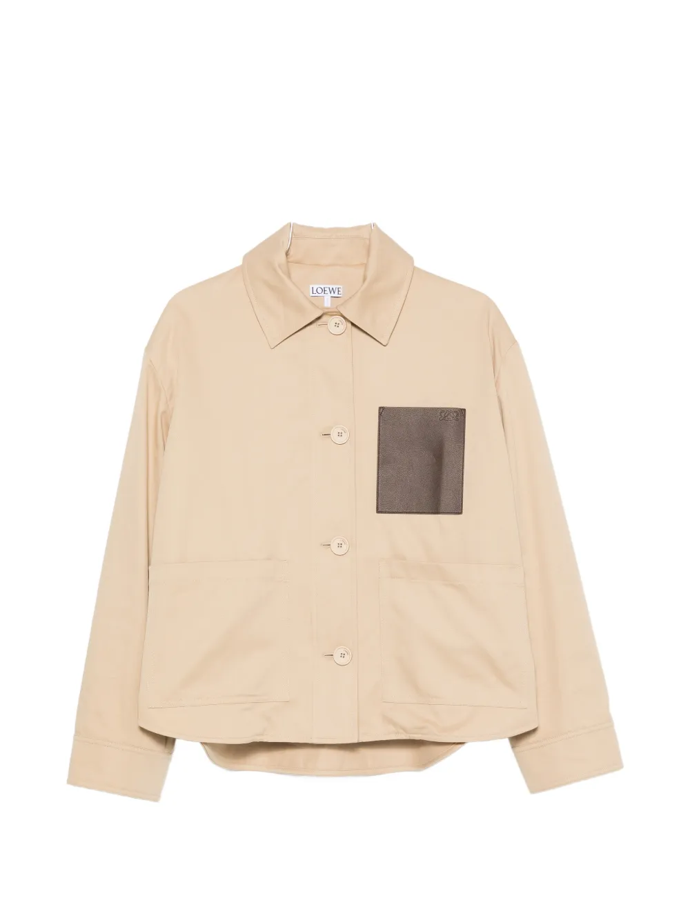 LOEWE leather-patch drawstring jacket | Neutrals | Image 1