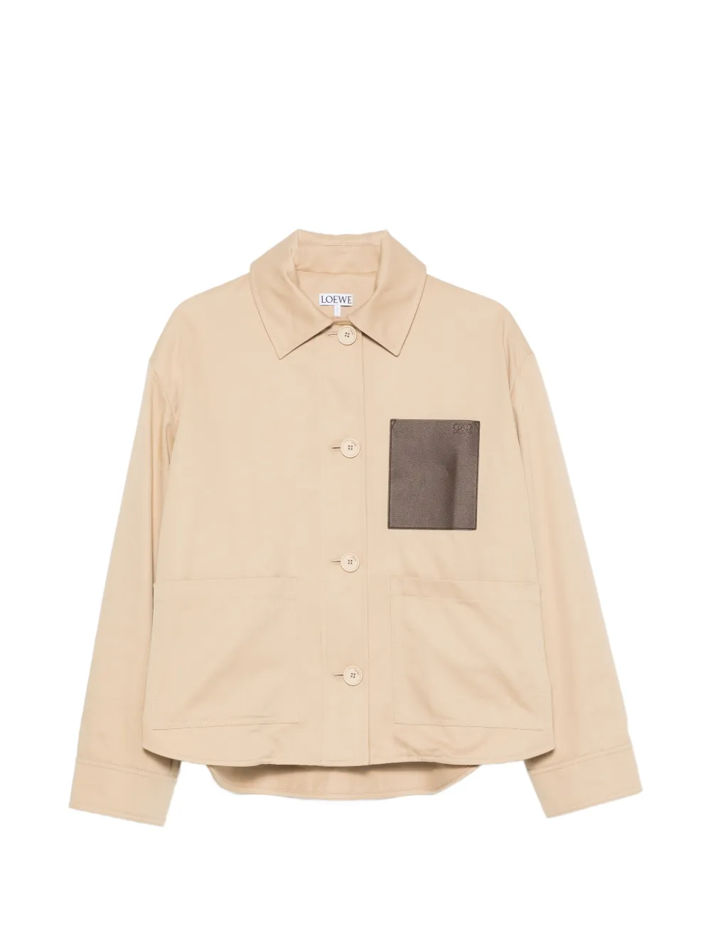 LOEWE leather-patch drawstring jacket | Neutrals | Image 1