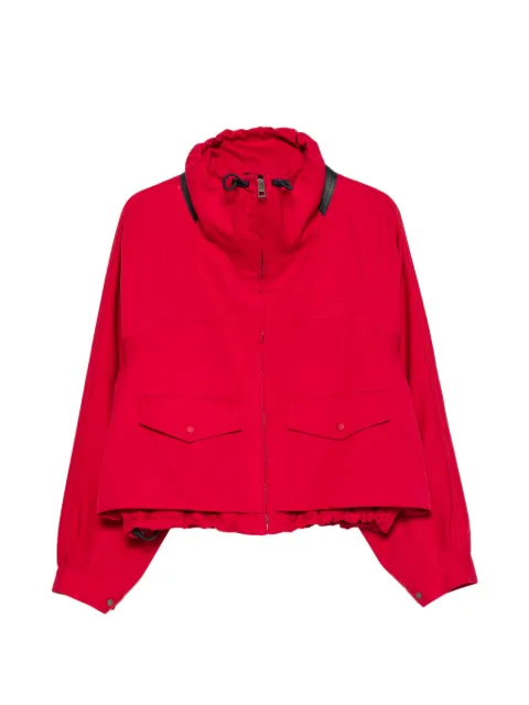 LOEWE leather-trimmed high-neck jacket