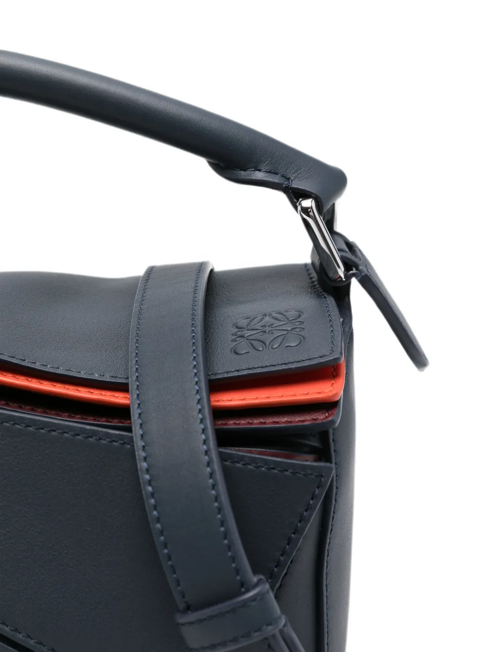 LOEWE Puzzle Layers leren clutch Blauw