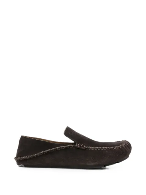 LOEWE whipstitch-trim suede loafers
