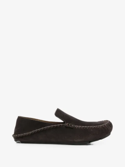 LOEWE whipstitch-trim suede loafers