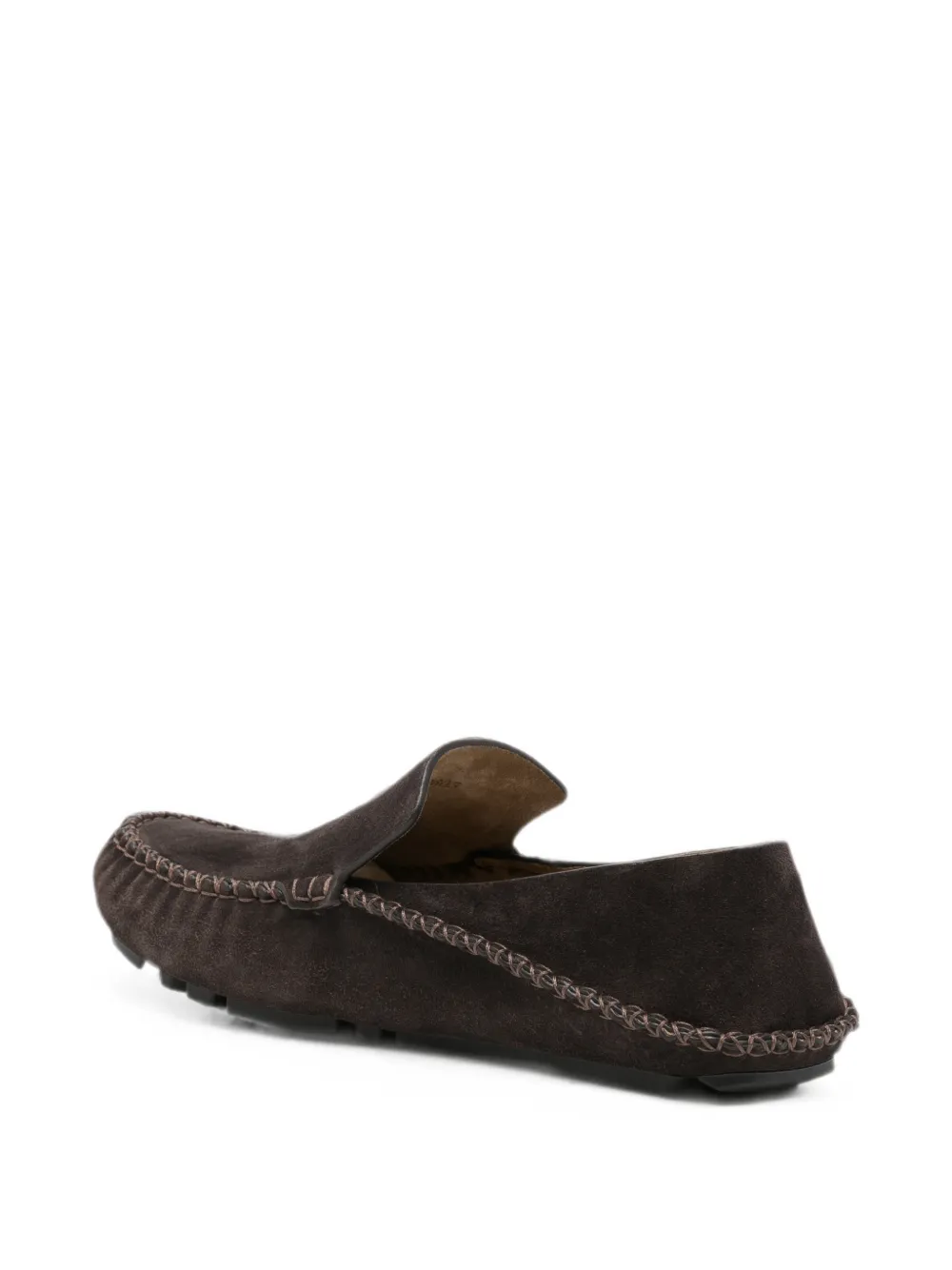 LOEWE whipstitch-trim suede loafers Bruin