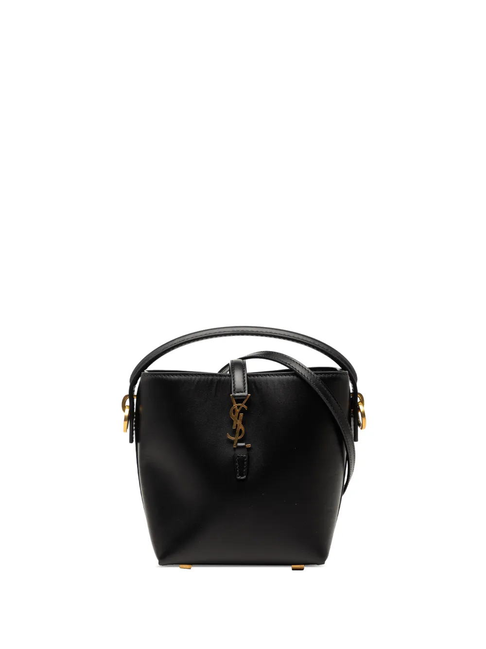 Saint Laurent Pre-Owned 2024 Mini Shiny Calfskin Le 37 Bucket Bag satchel - Nero