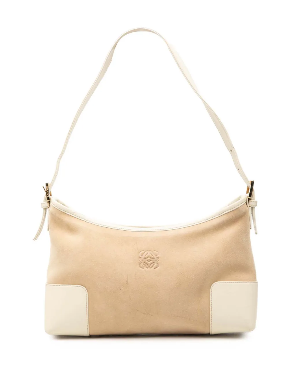 Loewe Pre-Owned 2003 Suede Anagram shoulder bag - Marrone