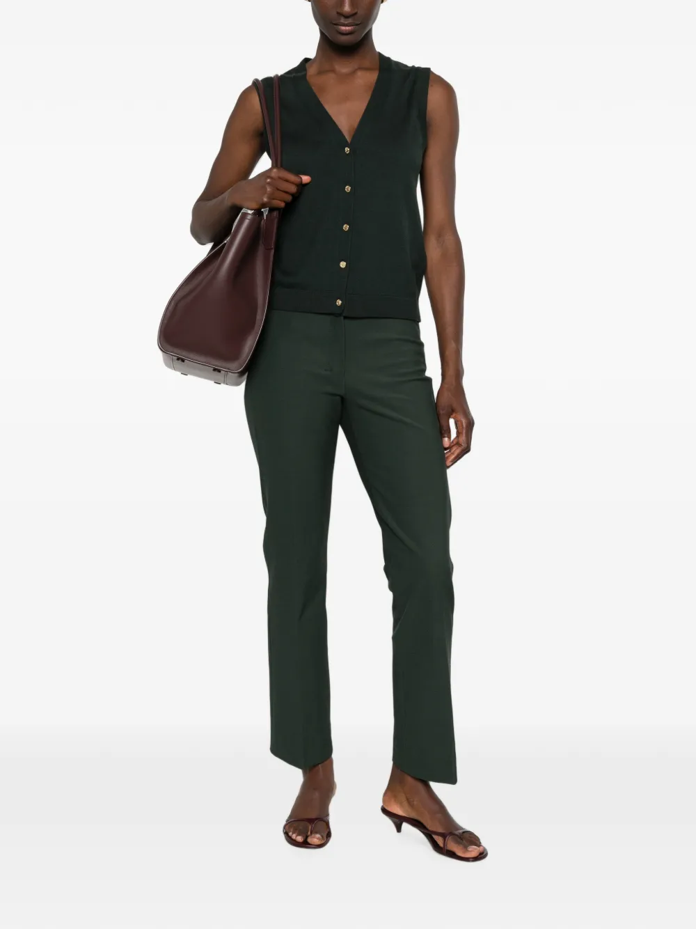 'S Max Mara Slim-fit geplooide pantalon Groen