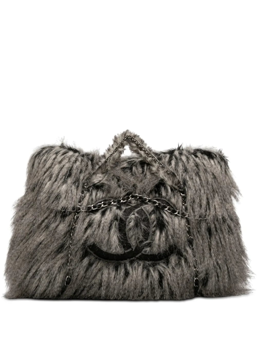 CHANEL Pre-Owned 2010-2011 Faux Fur Arctic Fantasy tote bag - Grigio