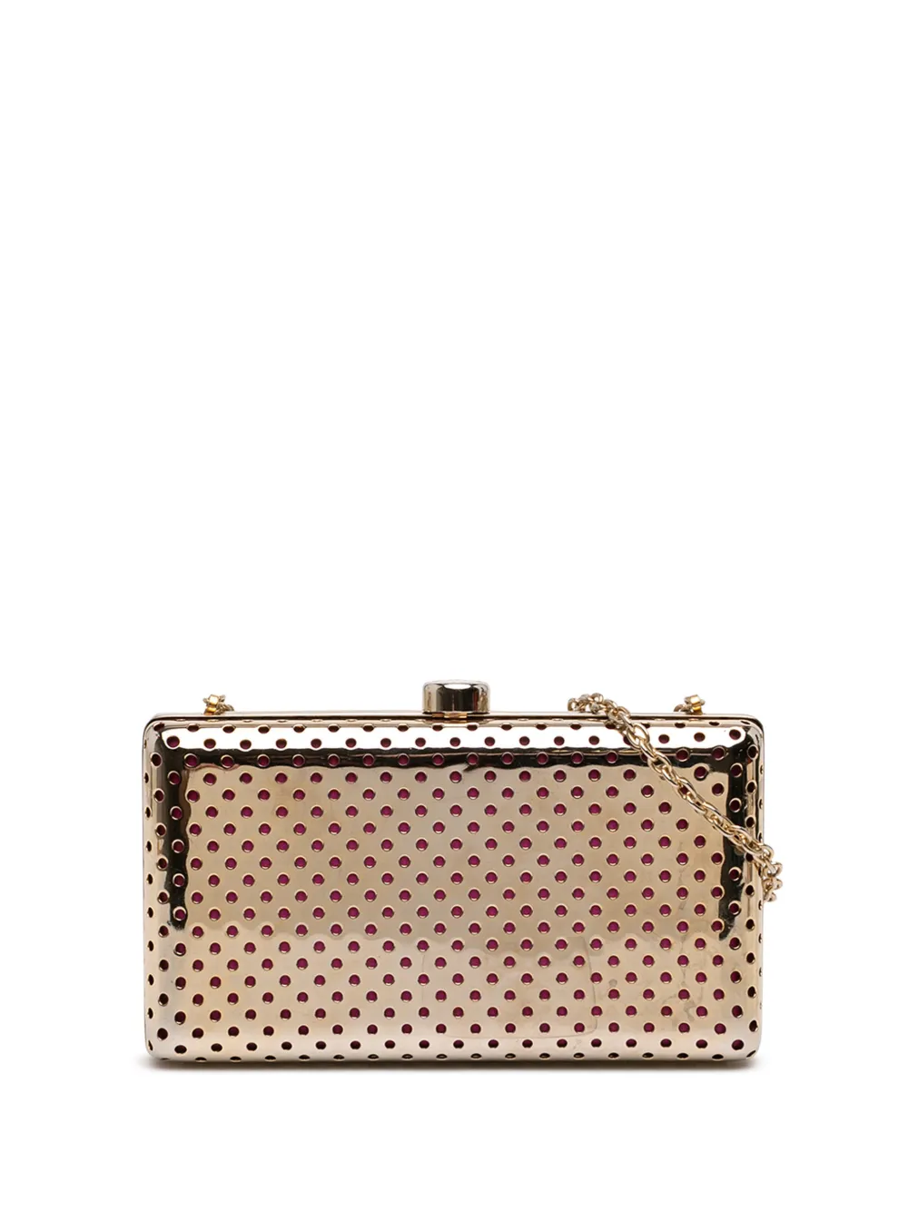 Stella McCartney Pre-Owned 2010-2026 Perforated Metal Clutch on Chain crossbody bag - Oro