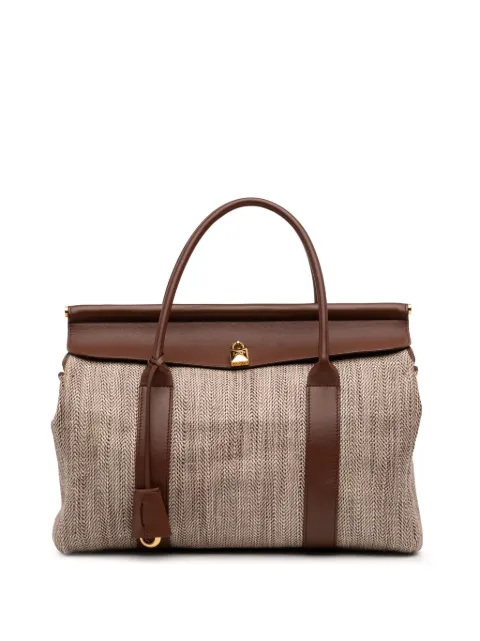 Loro Piana Pre-Owned tote Loom L32 de piel y estampado pied de poule Toile 2010-2026