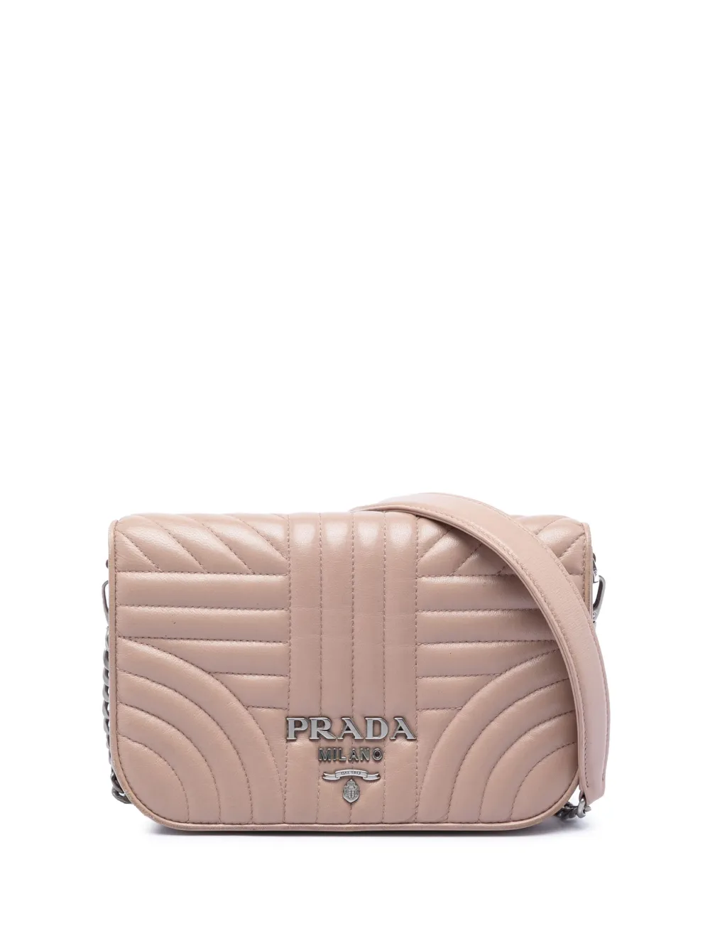 Prada Pre-Owned 2013-2026 Mini Soft Calf Impunture Diagramme crossbody bag - Marrone