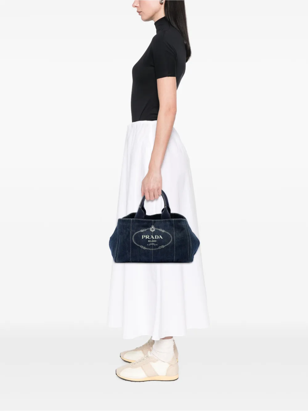 Prada Pre-Owned 2013-2026 デニム カナパ ロゴ トートバッグ | ブルー