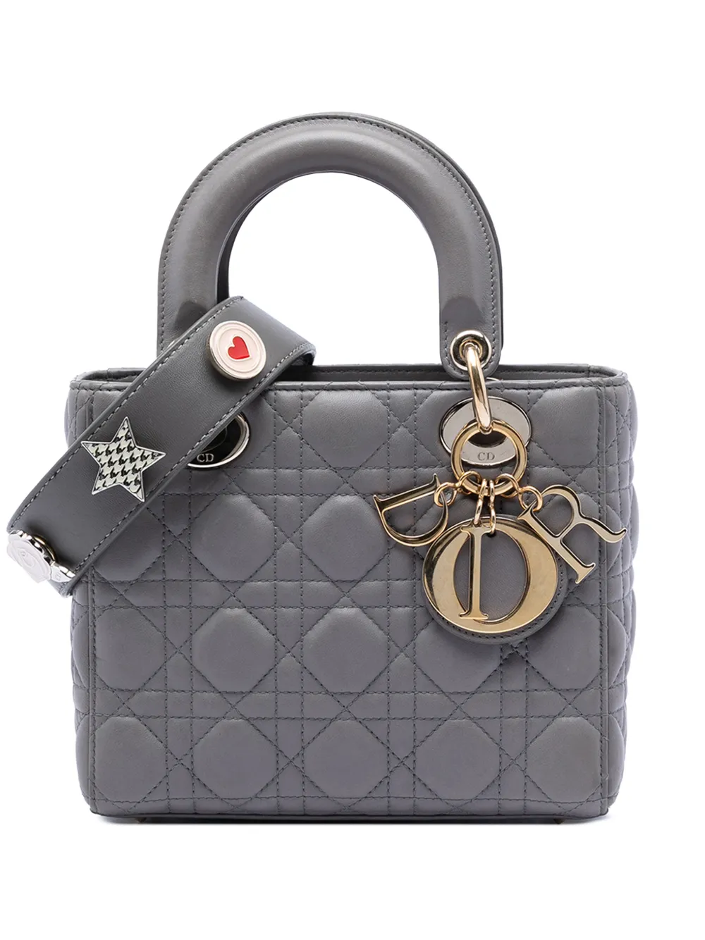 Christian Dior Pre-Owned 2017 Small Lambskin Cannage My ABCDior Lady Dior satchel - Grigio