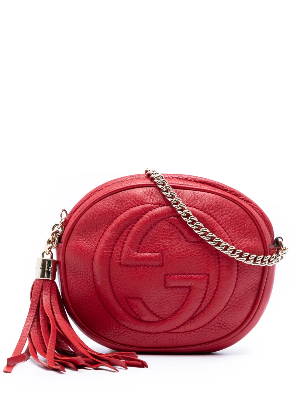 Gucci Pre-Owned 2016-2026 Mini Pebbled Calfskin Soho Chain crossbody bag - Rosso