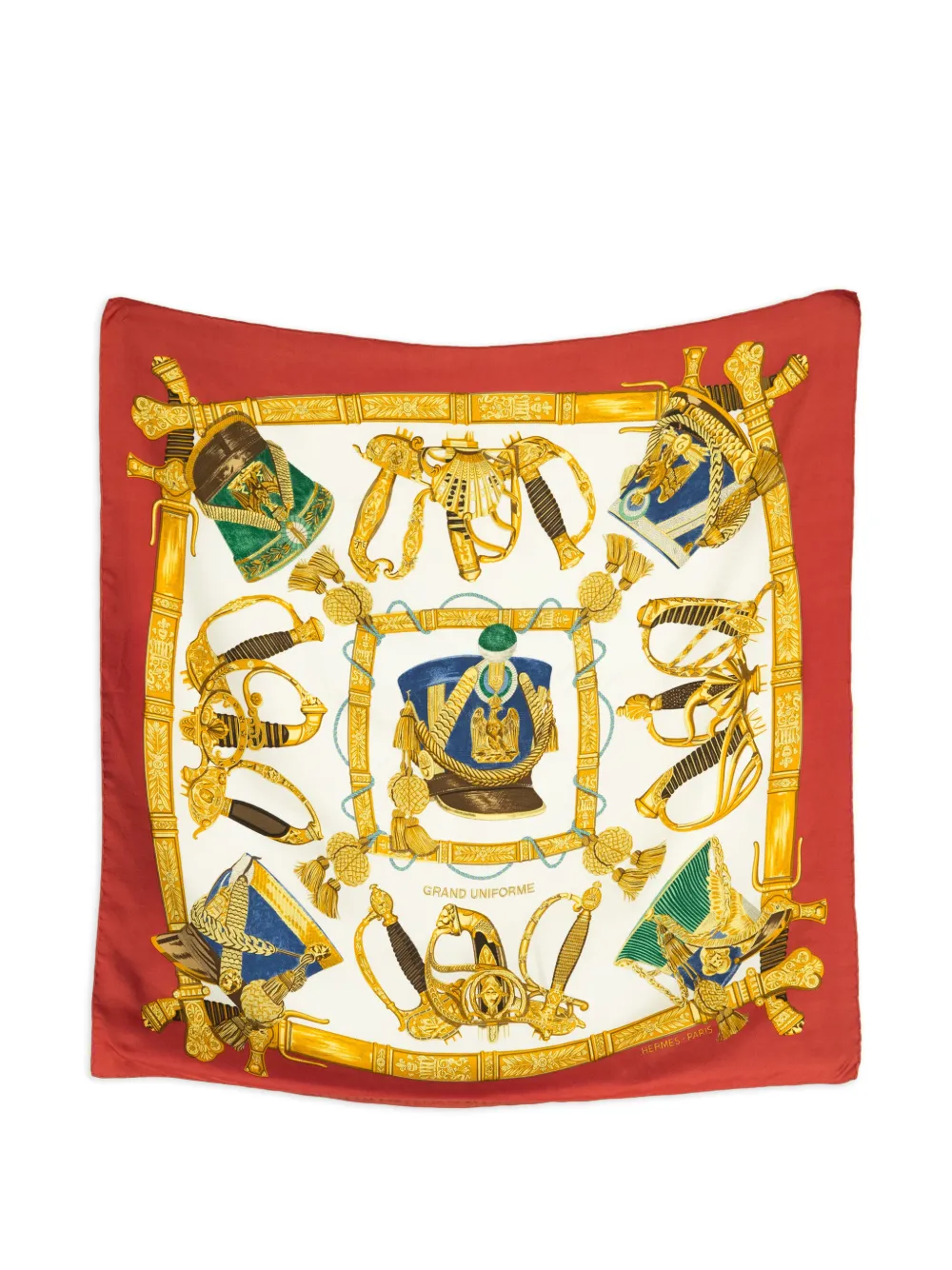 Hermès Pre-Owned 1985 Grand Uniforme silk scarf - Rosso