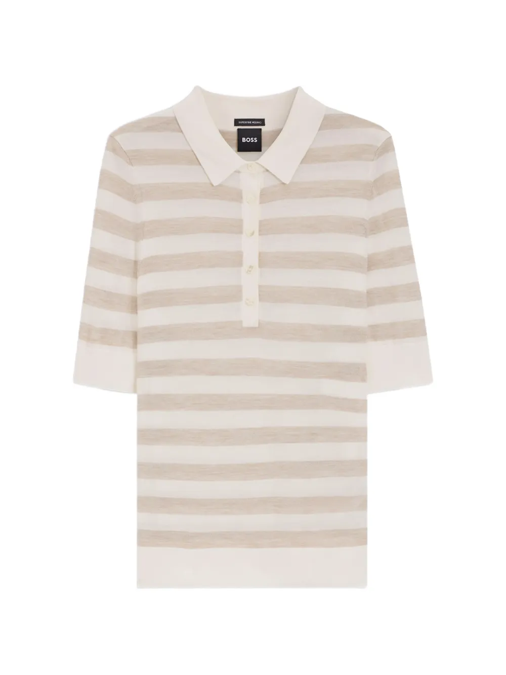 BOSS striped-knit polo sweater - Nude