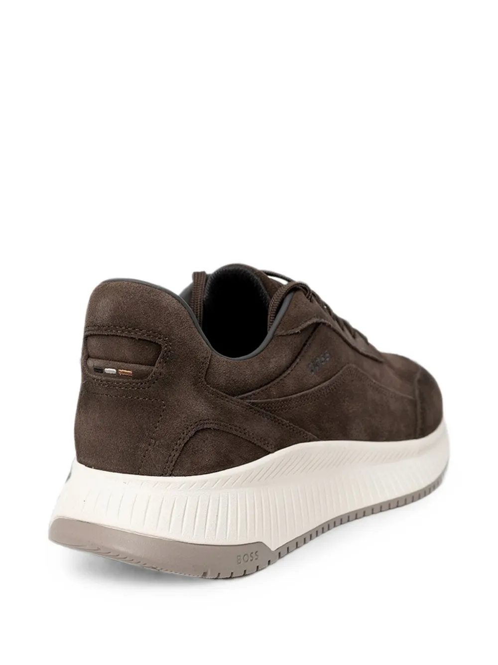 BOSS perforated-detail suede sneakers Bruin