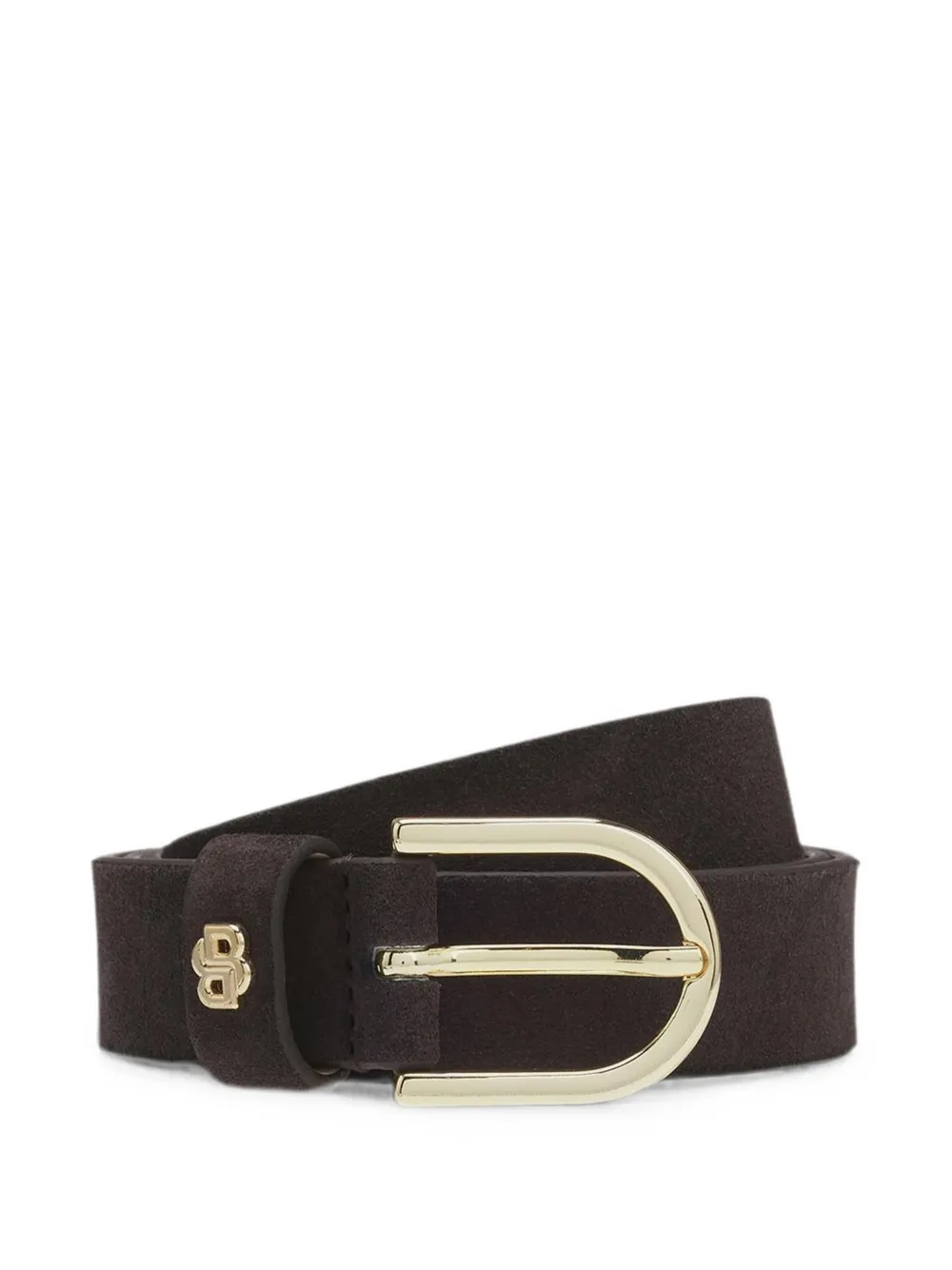 BOSS logo-plaque buckle-fastening belt - Marrone