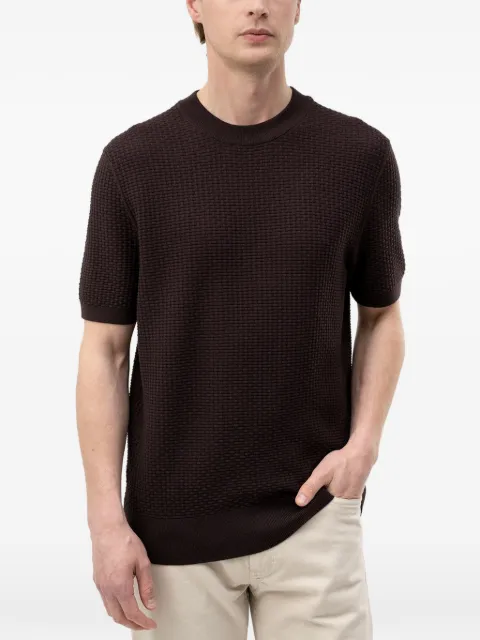 BOSS waffle-knit short-sleeve sweater