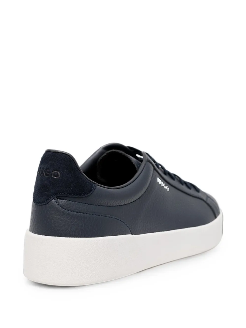 HUGO Sneakers van bewerkt leer met logoplakkaat Blauw
