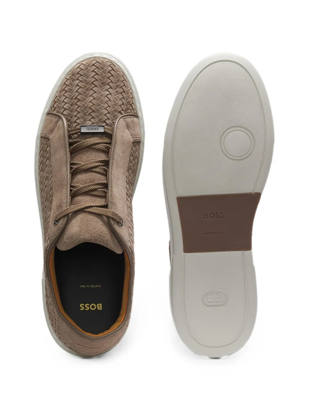 BOSS woven-design sneakers Beige