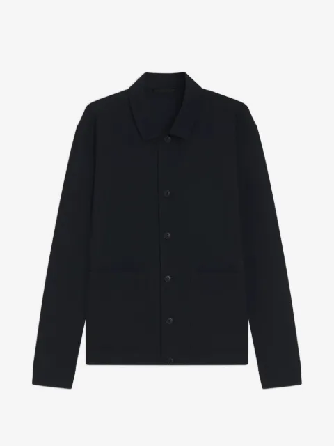 BOSS textured-finish patch-pocket jacket
