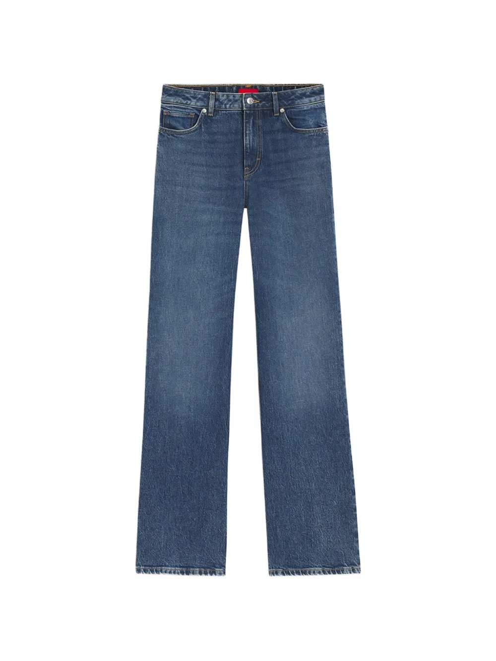 HUGO logo-patch straight-leg jeans - Blau
