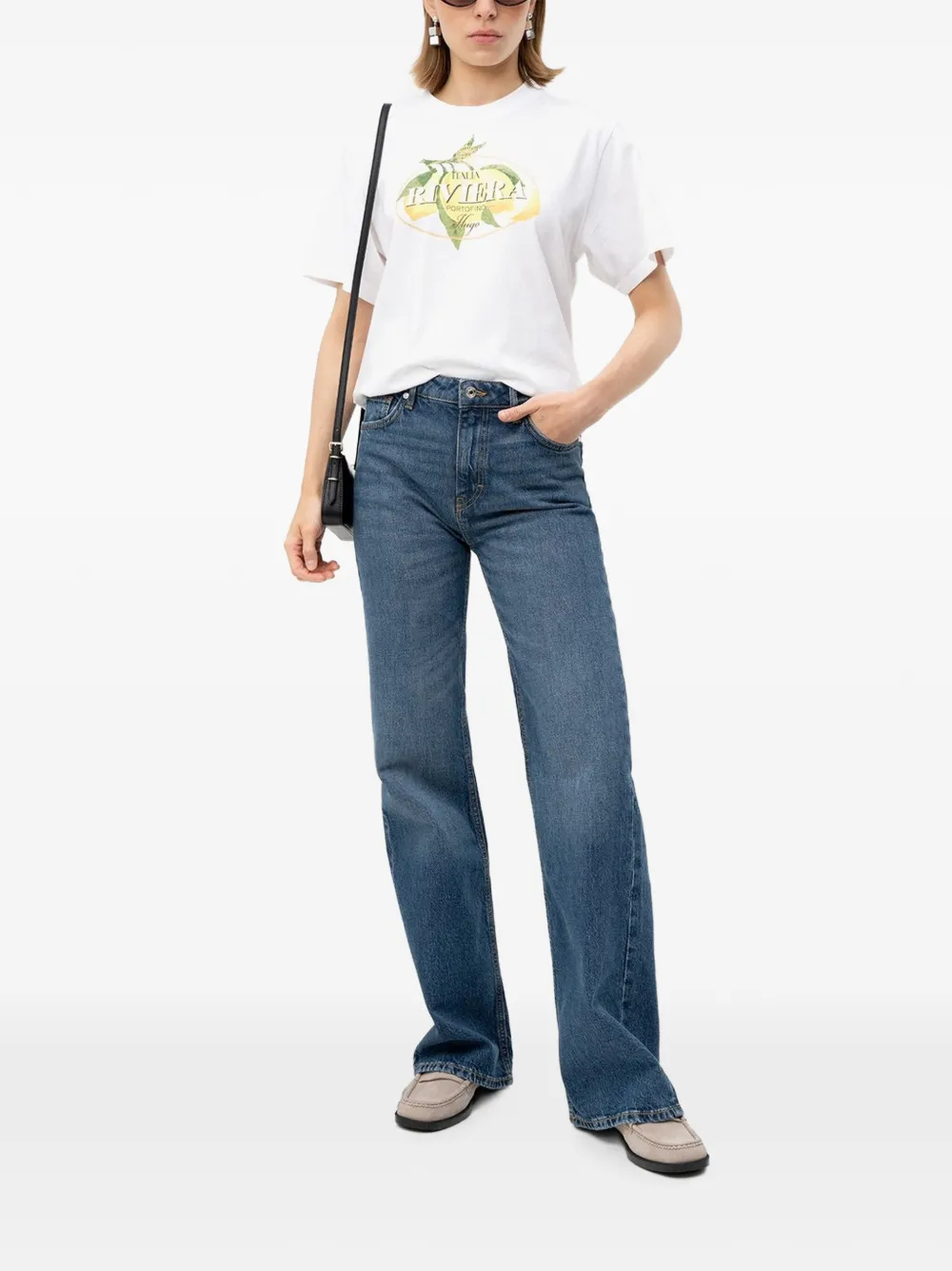  Hugo Logo-patch Straight-leg Jeans - Azul 