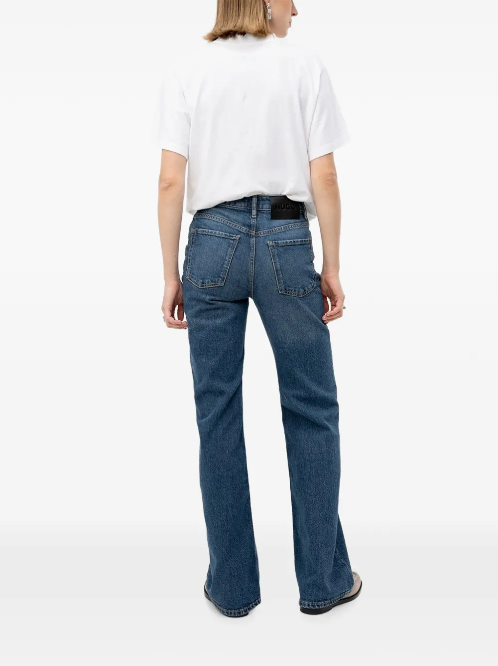  Hugo Logo-patch Straight-leg Jeans - Azul 