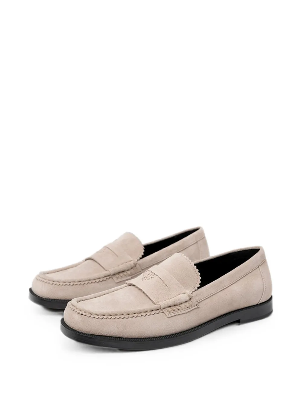 HUGO suede slip-on loafers Beige