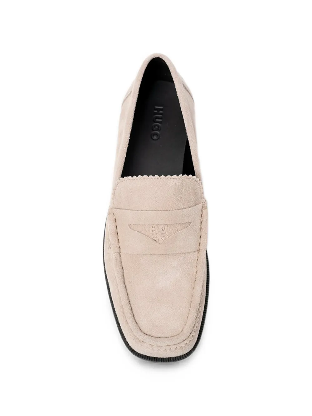 HUGO suede slip-on loafers Beige