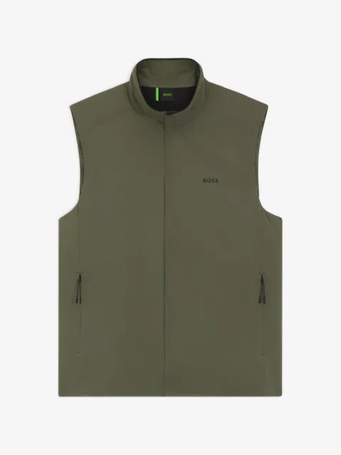 BOSS logo-print high-neck gilet