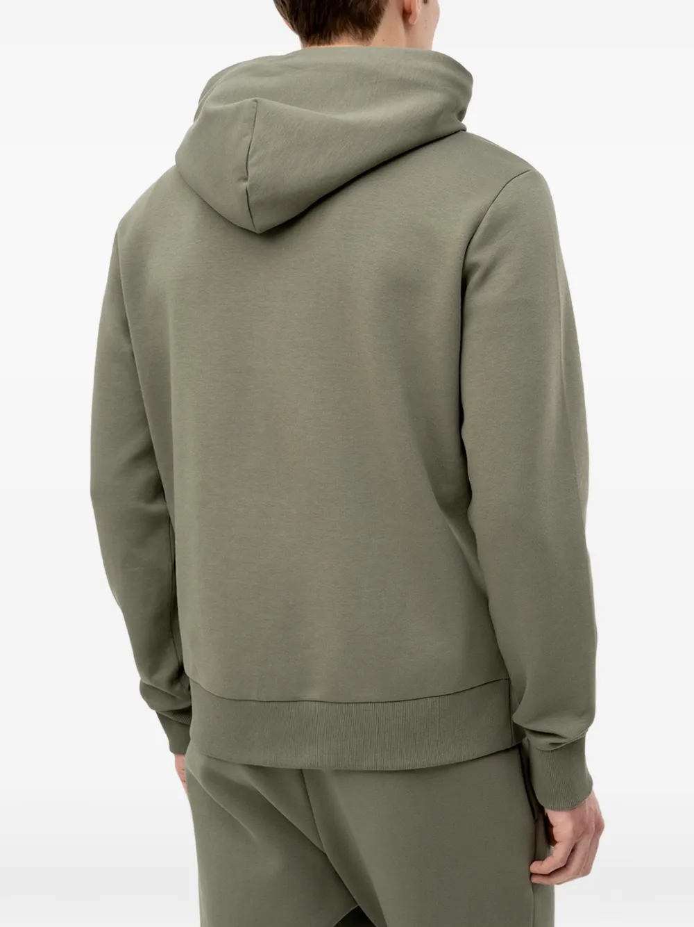 BOSS Hoodie met logoprint en rits Groen