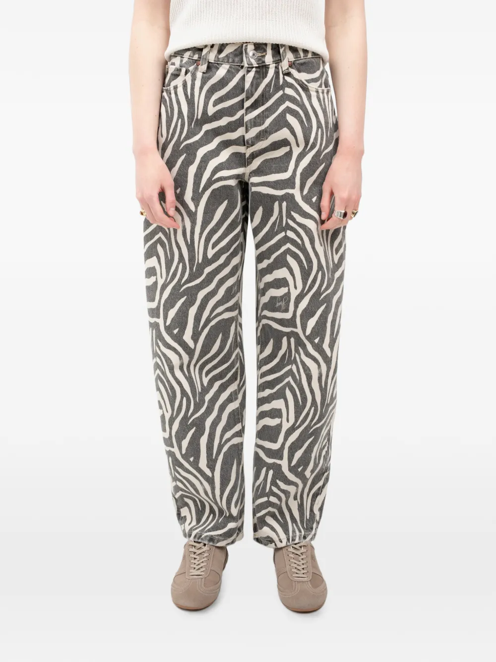 HUGO zebra-print jeans - Grigio