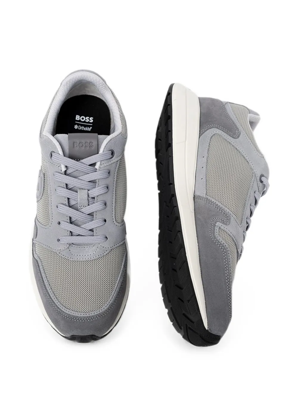 BOSS Sneakers met logopatch Grijs