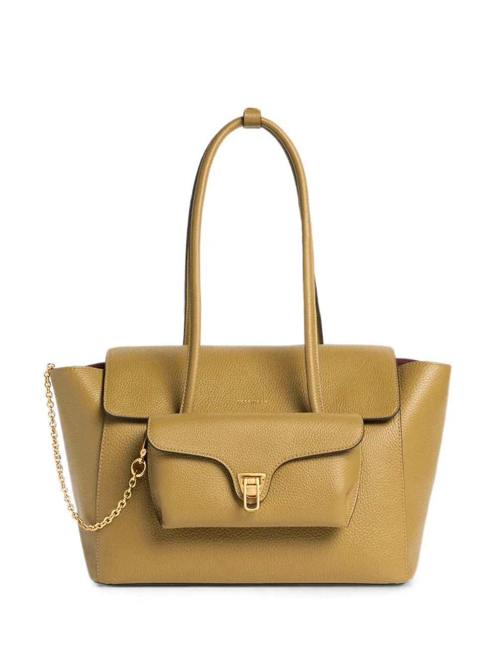 Coccinelle large Double Beat leather shoulder bag - Verde