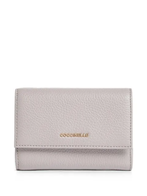 Coccinelle medium Metallic logo-plaque pebbled wallet